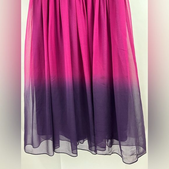 Marc Bouwer Silk/Satin Ombre Chiffon Empire Waist Knee Length Party Dress Size 2 - Picture 6 of 14